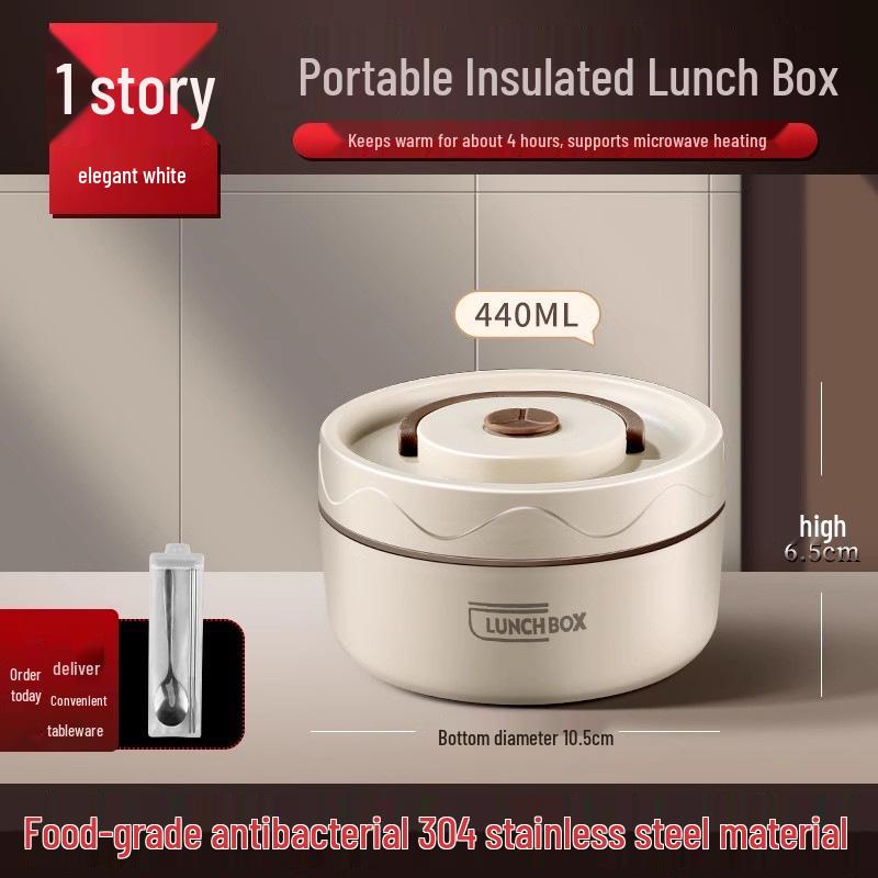 Extra Long Insulated Stainless Steel Bento Lunch Box - Microwaveable & Portable