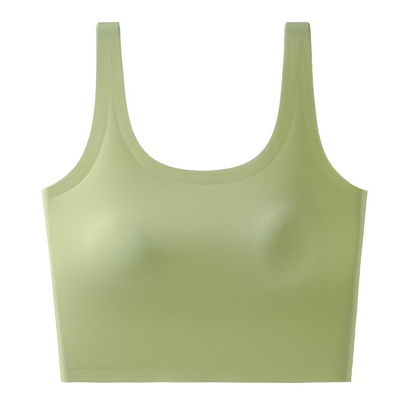 

Sling vest women s chest pad solid color integrated daily inner fixed no steel ring no running cup breathable no bra M