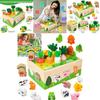 Childrens Animal Paradise Wooden Puzzle Box With Carrot Pull Game For Early Education