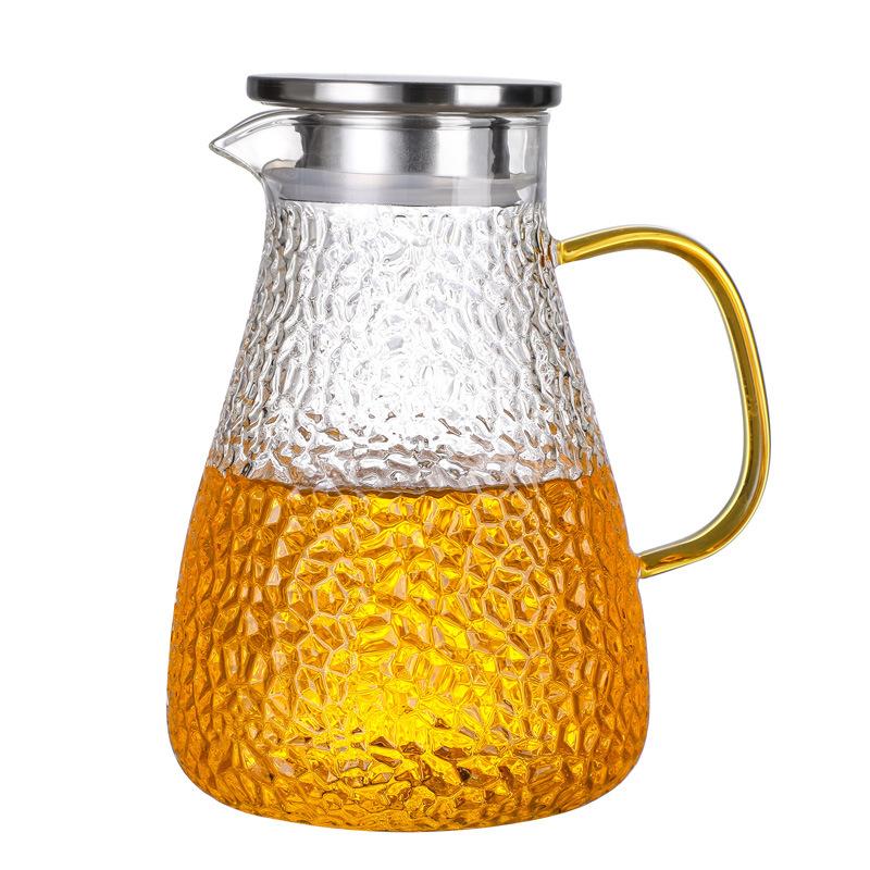 Cold Kettle Glass Kettle High Temperature Resistant Household Teapot Cool White Boiled Water Cup Set Large Capacity Cold Kettle Cold Bubble