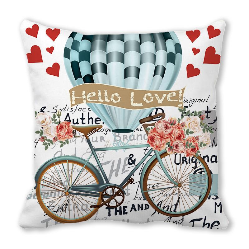 Creative Valentine's Day Happy Series Digital printing short plush pillow covers for car sofa office cushion cover home goods