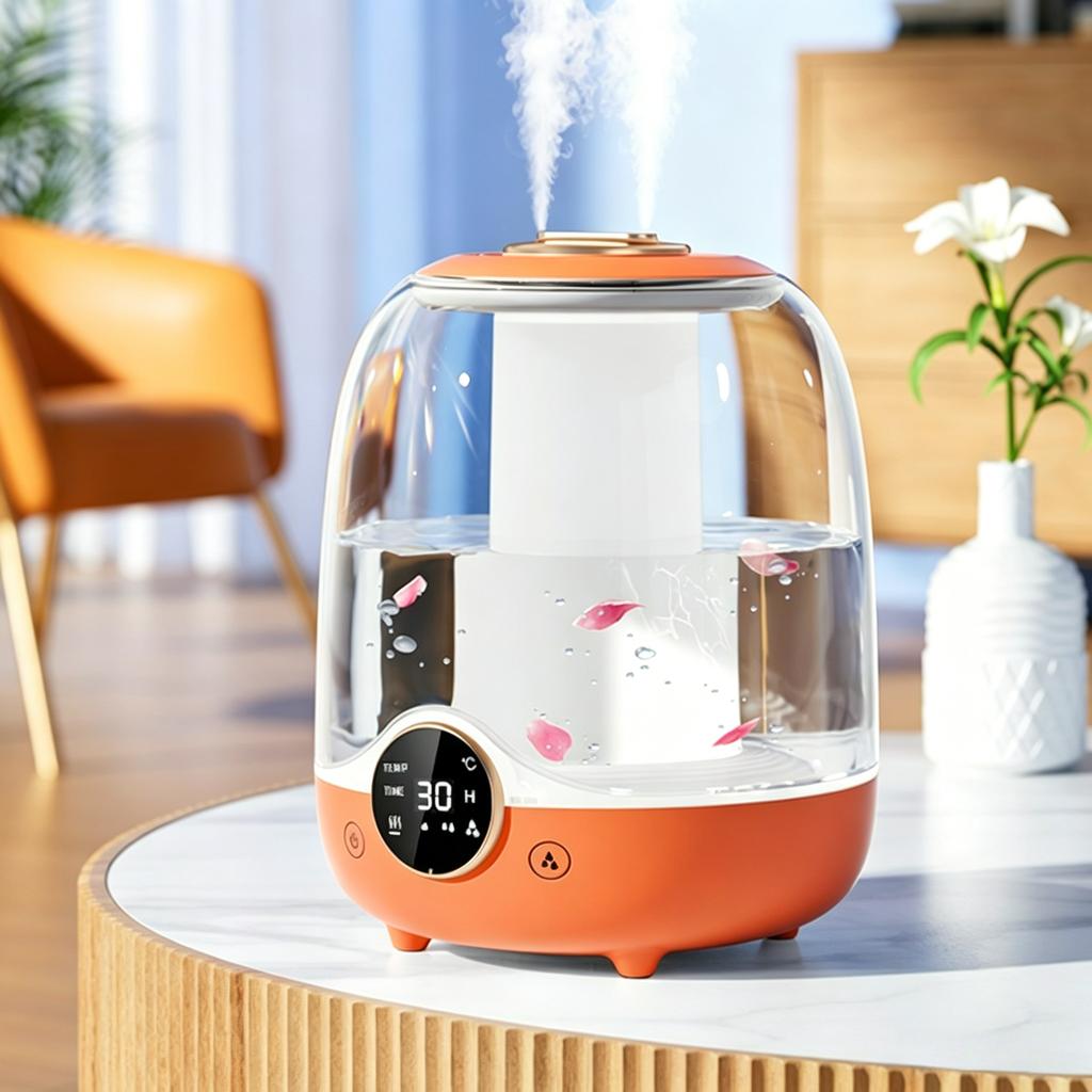 Double Spray 3L Large Capacity Humidifier with 7 Color Lights and Digital Display Screen for Silent Operation for Office Home