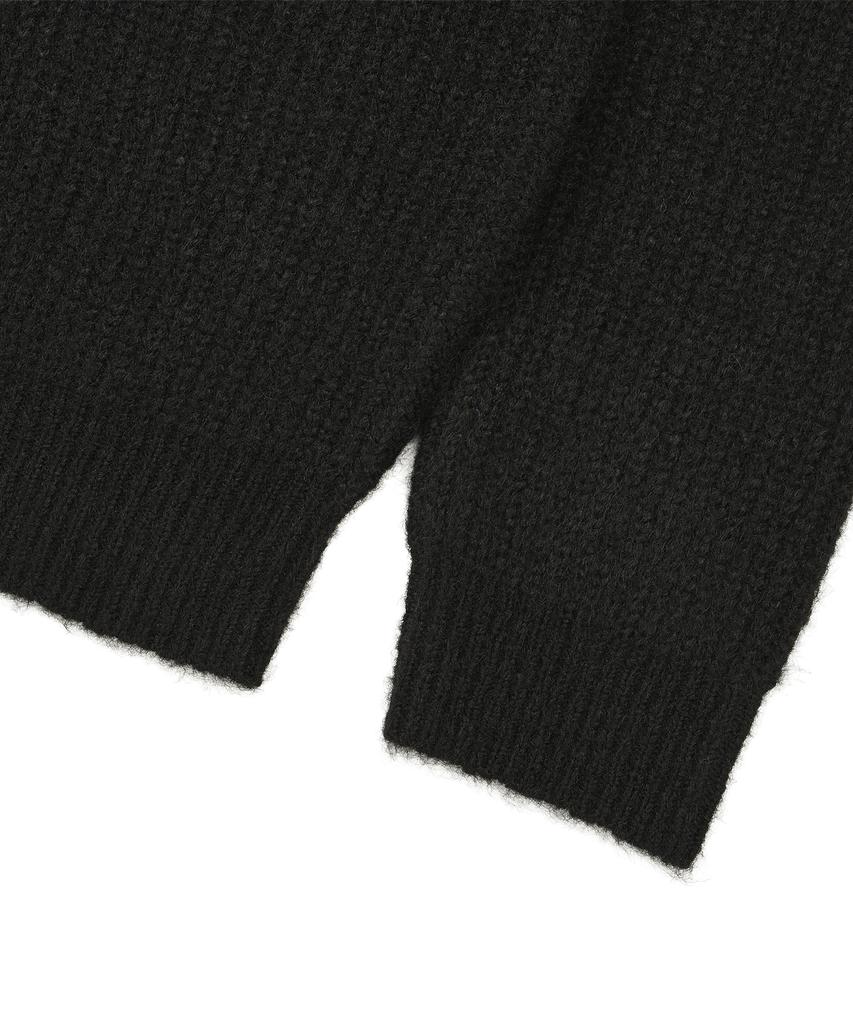 LMR Hairy Heart Embroidered Pullover Knit Black