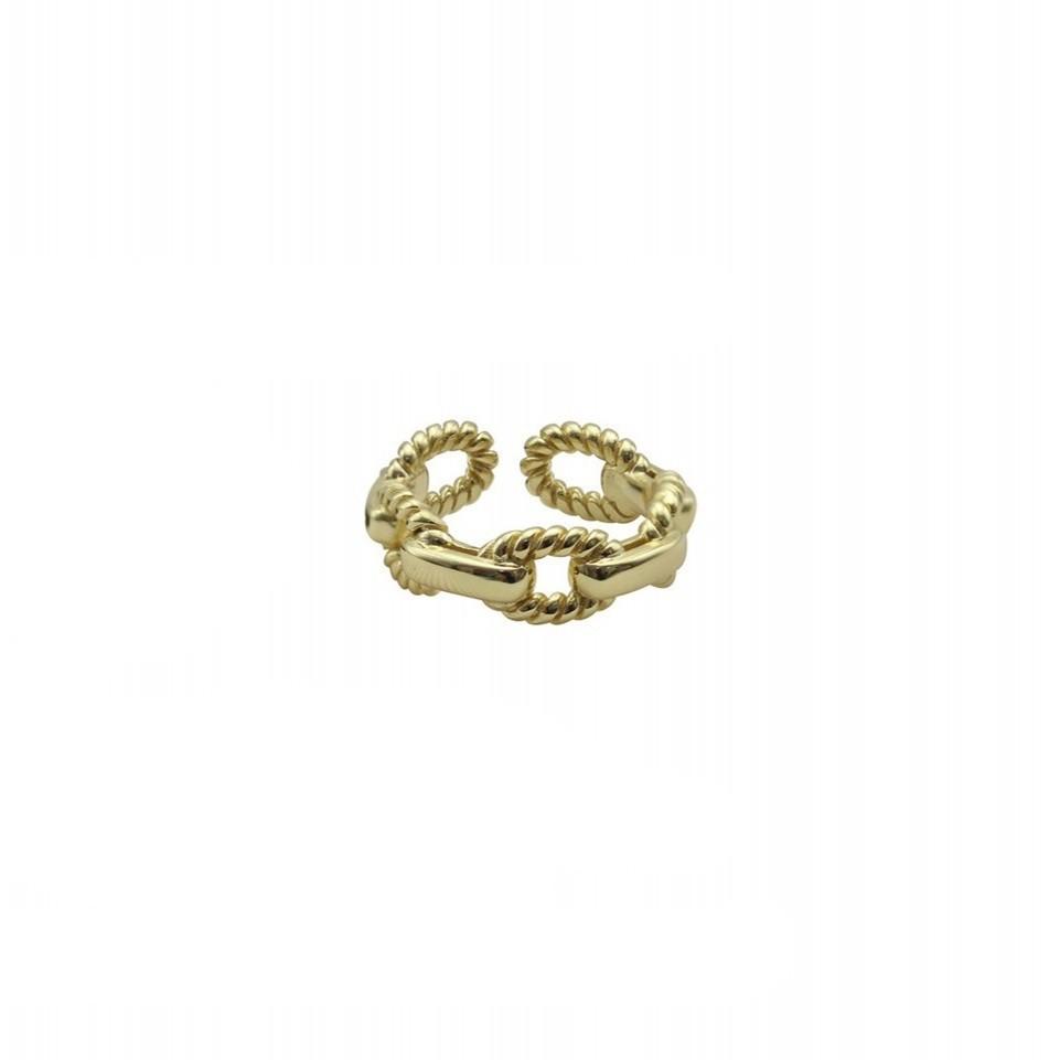 Fashion Ladies Finger Ring Chain Shape Accessory Everyday Wear Adjustable Gift