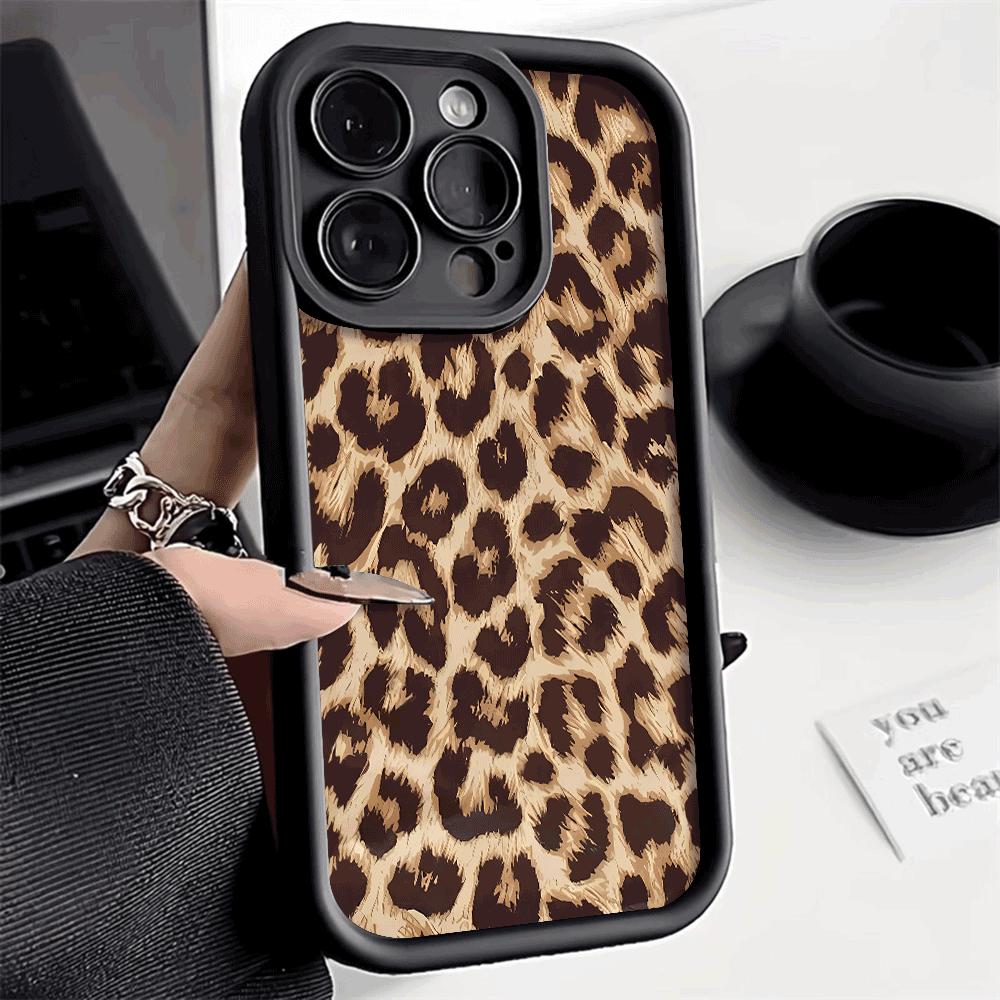 Brown Leopard Print Pattern Shockproof Phone Case for Xiaomi Redmi Note 14 13 12 11 10 9 8 7 Pro Anti-Slip Soft TPU Cover