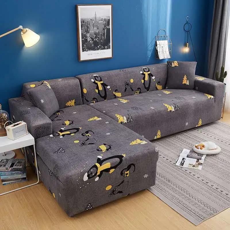 Fire sesonger Universalt Altomfattende Universalt Trekk Gammeldags Skinnsofa Elastisk Sklisikkert Støvtett Sofatrekk