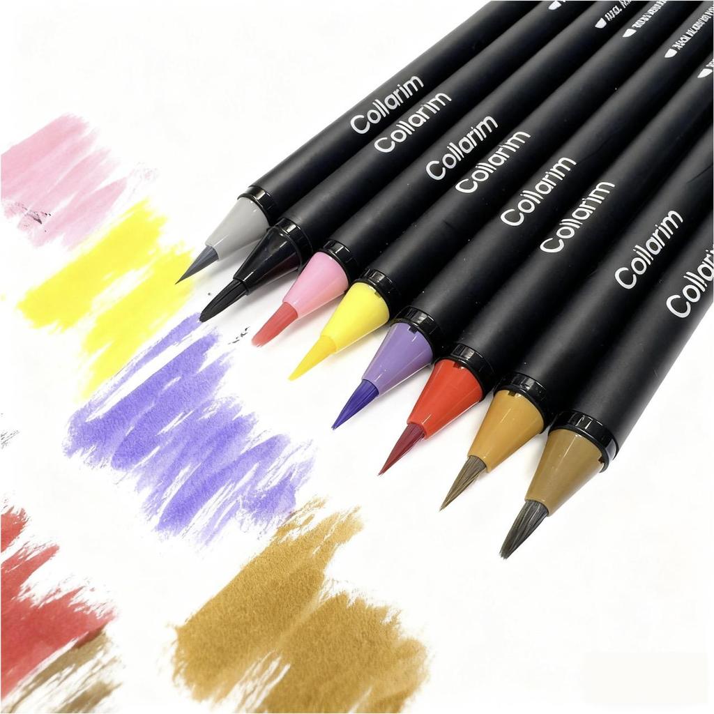 Set Premium Pensule cu Acuarelă - 24 Culori cu Pigment Ridicat - Vârf Flexibil de Pensulă, Pensulă cu Rezervor de Apă & Fineliner