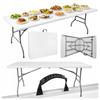 [15] Large foldable garden catering table in a suitcase, white, 180 cm D1153