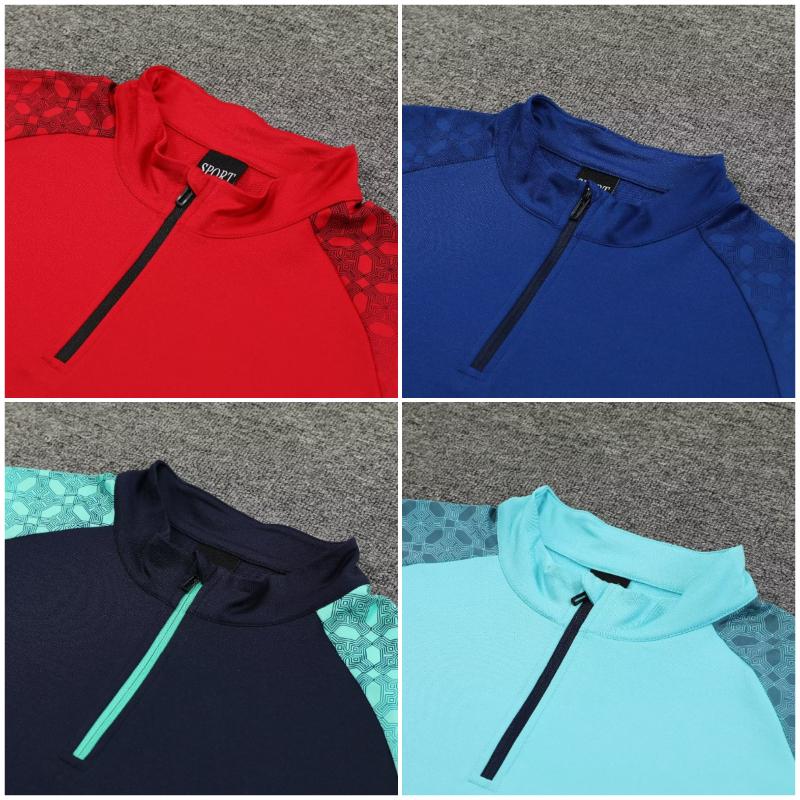Men's Football Tracksuit 23-25 Training Soccer Survetement Kits Customized Name Number Logo Spring Winter Warm-up Sportwears