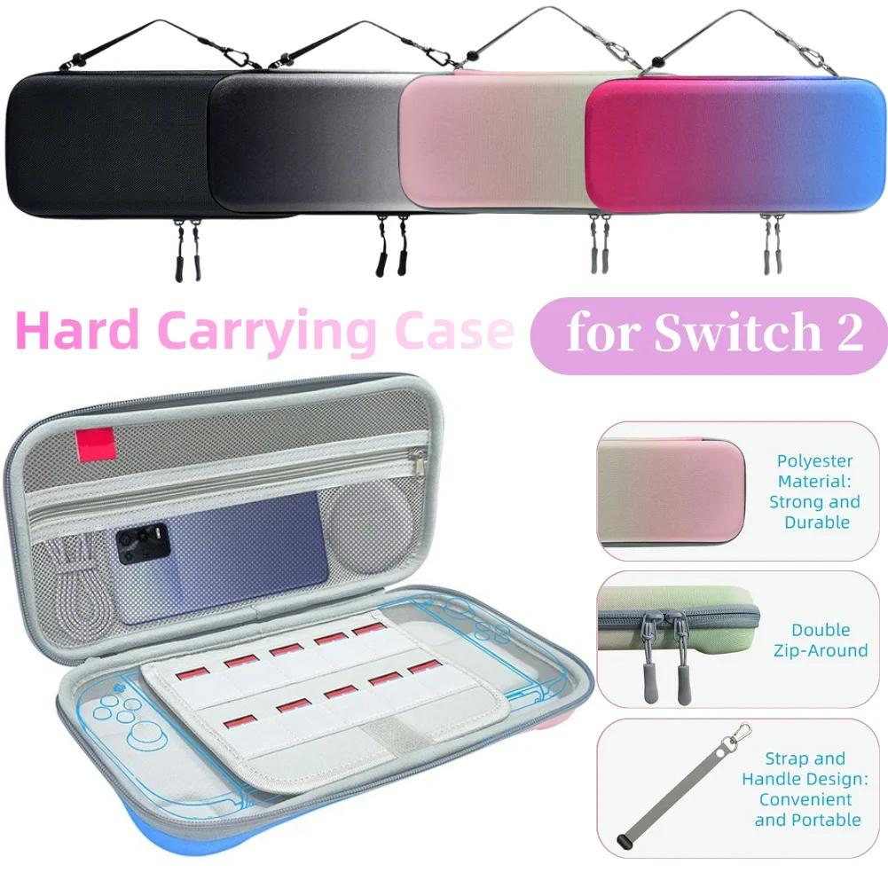 EVA Hard Carrying Case for Switch 2 Carrying Bag Anti-scratch Zipper Handbag with Mesh Pockets & Game Card Holder Organizer Bag