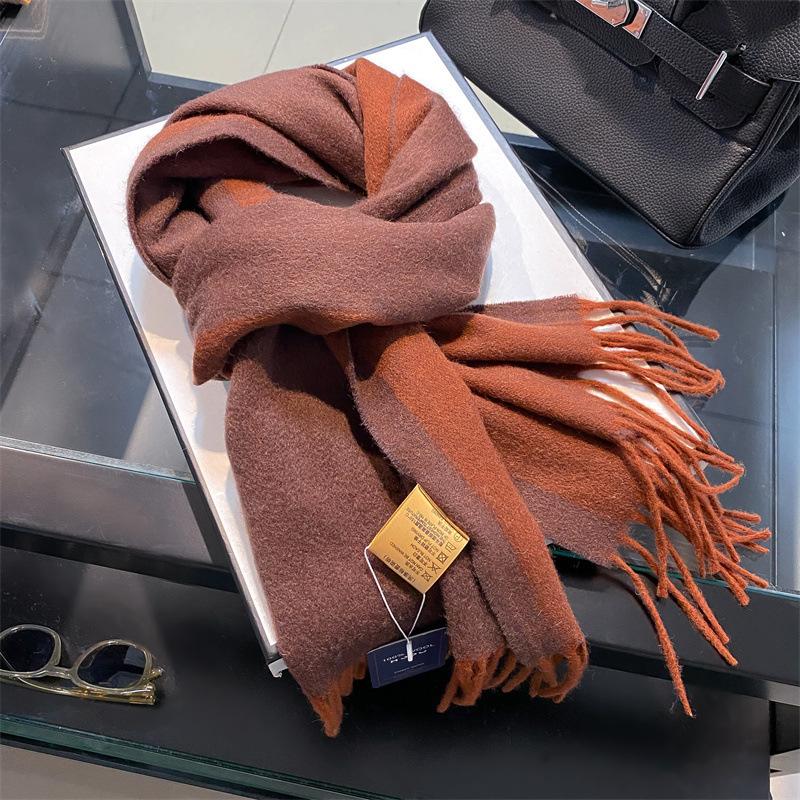 

Woolen Scarf Suitable for Both Men and Women Winter Style New Color Blocked Warm Wool Scarf 190*35cm