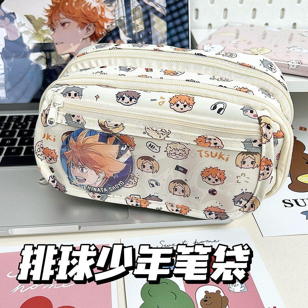 Cute pain bag pencil case girl heart high value large capacity multi-layer stationery box pencil storage bag student