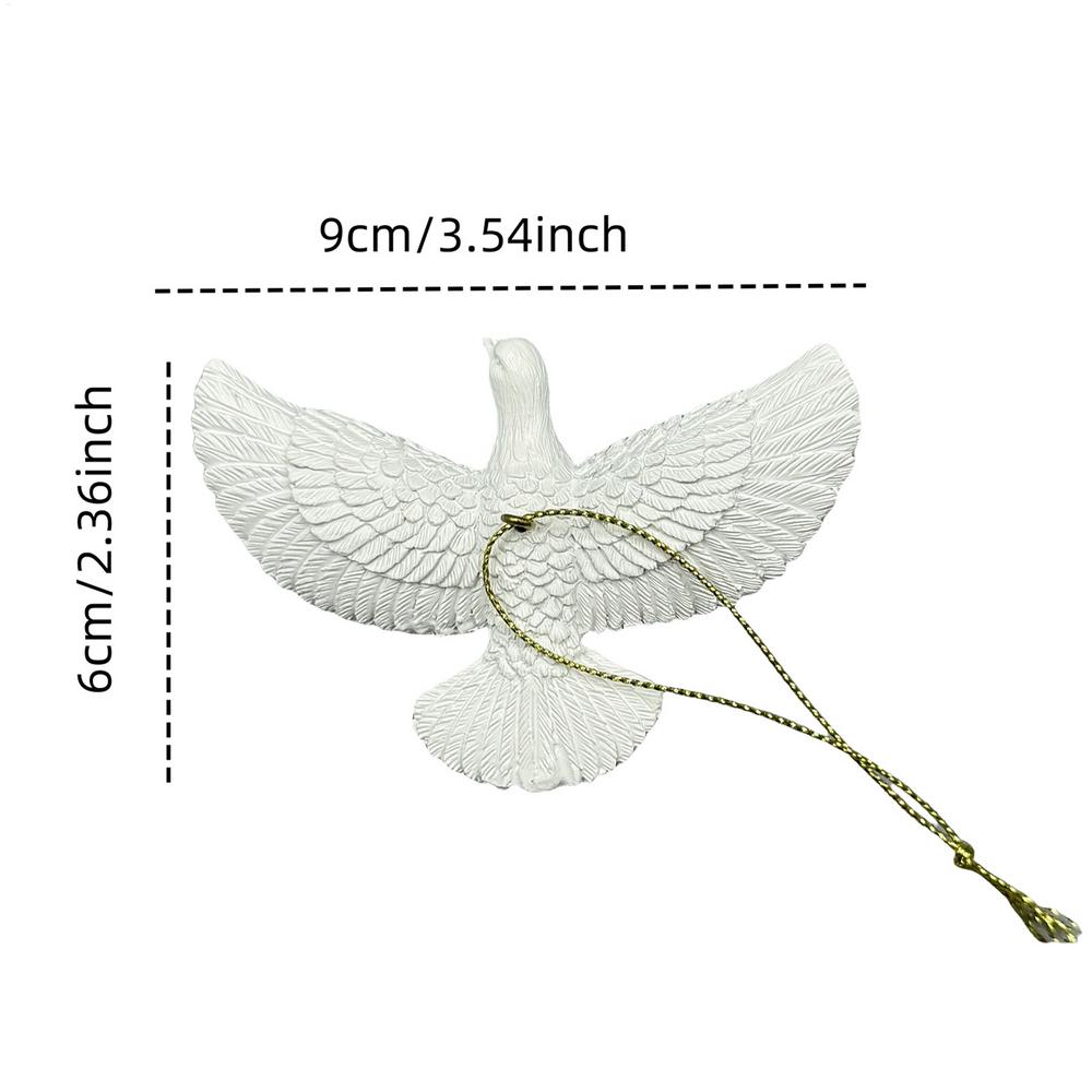 ABS Pigeon Figurine Ornaments Phone Hanging Lifelike White Peace Pigeon Pendant 9X6cm Bag Home Decoration Seasonal Decor