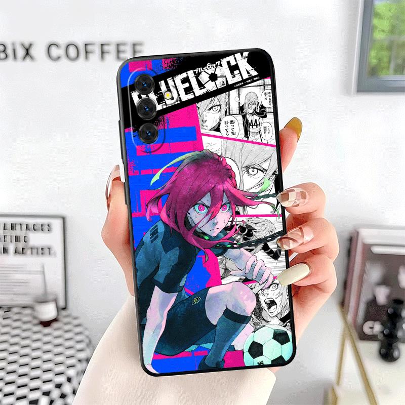 Blue L-Locks Chigiri Hyoma Soft Phone Case for Samsung A17 A37 A57 A16 A26 A36 A56 A15 A25 A35 A55 A14 A24 A34 A54 A13 A23 A33 A