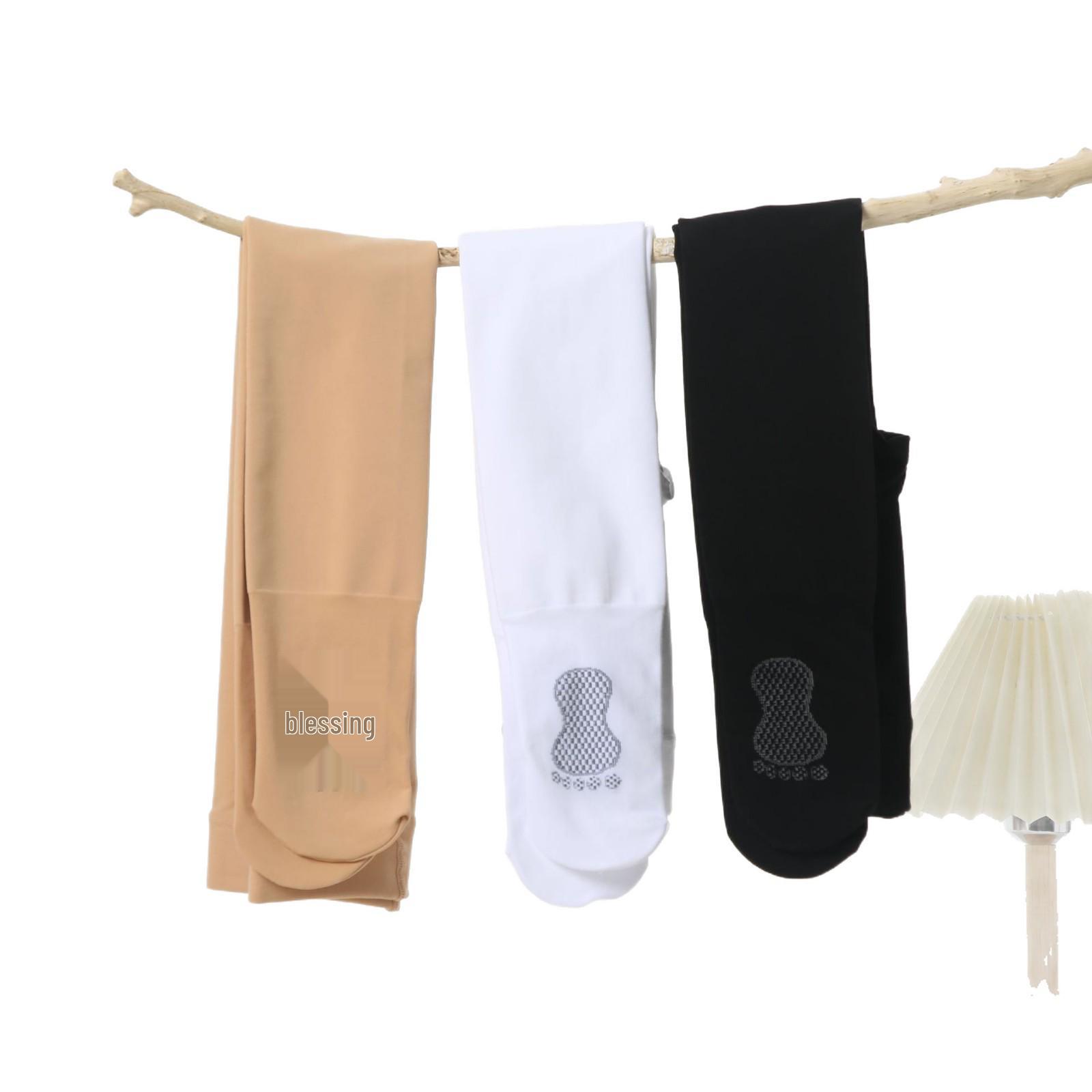 

Children s Dragon Claw Fleece-Lined Leggings: Autumn/Winter Girls Thick Tights with White Dance Socks L (110-130 cm)