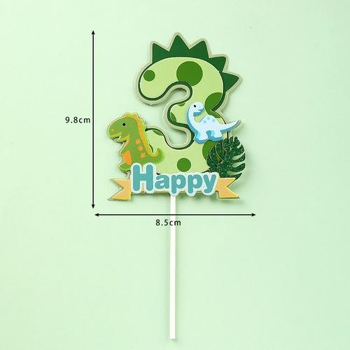 Cartoon Dinosaur Theme Cake Toppers Cute Dino Balloon Decorations Banner Tableware Set Birthday Party Supplies Baby Shower Favor
