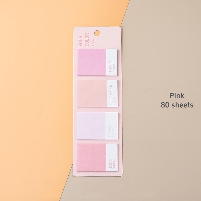 1/4 pièces Notes autocollantes dégradées de couleurs douces, étiquettes carrées, bloc-notes autocollant, agenda