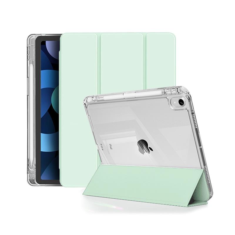 iPad Protective Case: Three-Fold Stand, Flip Cover with High Transparency, Anti-Drop Protection, and Pen Slot Design.