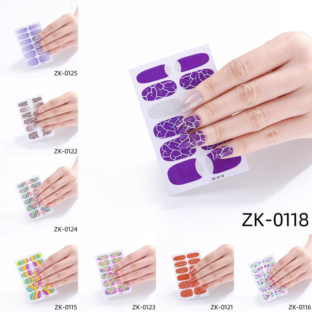 

12Strips Gel Nail Stickers Semi Cured Nail Art Stickers Nail Patch DIY Nail Art Making