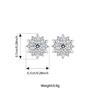 BAMOER 925 Sterling Silver Shining Ice Flower Stud Earrings Paved CZ Snowflakes Halo Earrings for Women Sparkling Winter Gift
