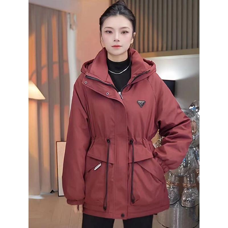 Korean-style Casual and Fashionable Women's Winter Parka Jacket with Thick Cotton-padded Design and Windproof Feature
