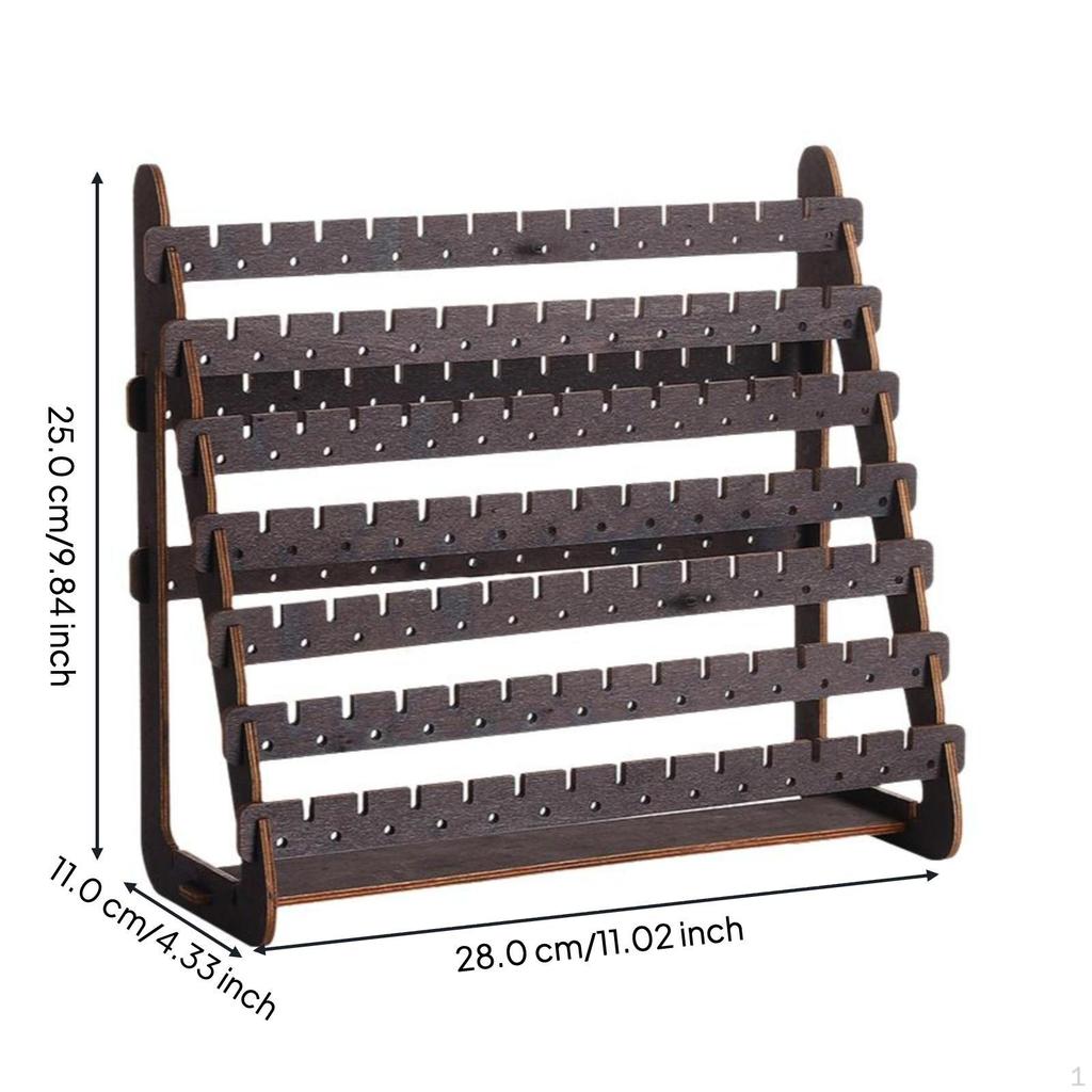 Wooden Earring Display Stand, Jewelry Organizer, Home Desktop Holder, MultiFunctional Brown