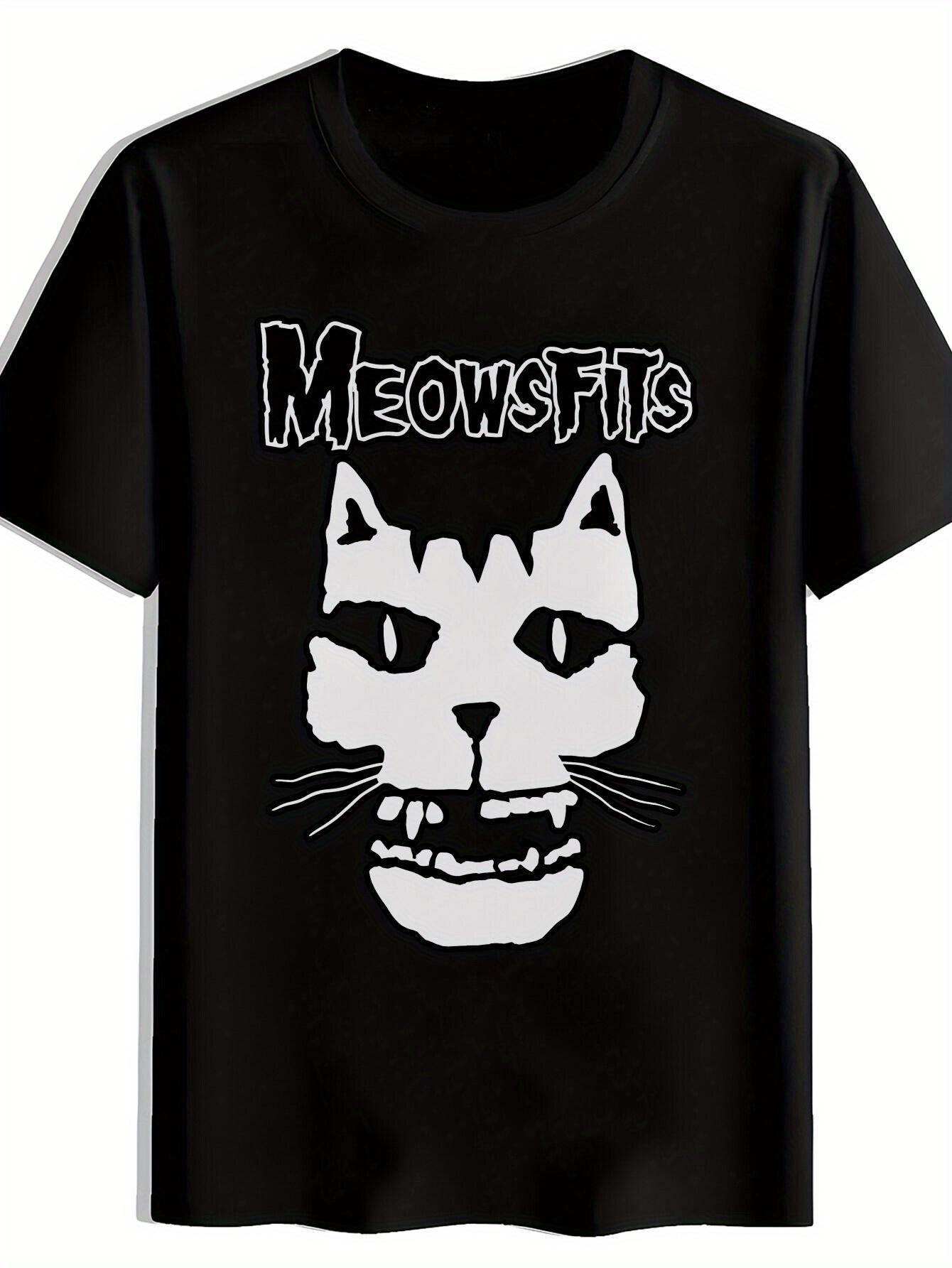 Retro Rock Band Graphic T-shirt - Meowsfits Cat Design XXXL