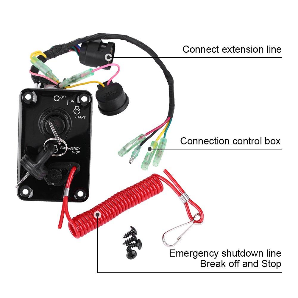 Key Switch Panel Switch Panel Yamaha Switch Panel Switch Panel OEM #704-82570-12-00 for Yamaha Vertical Control Yacht Black