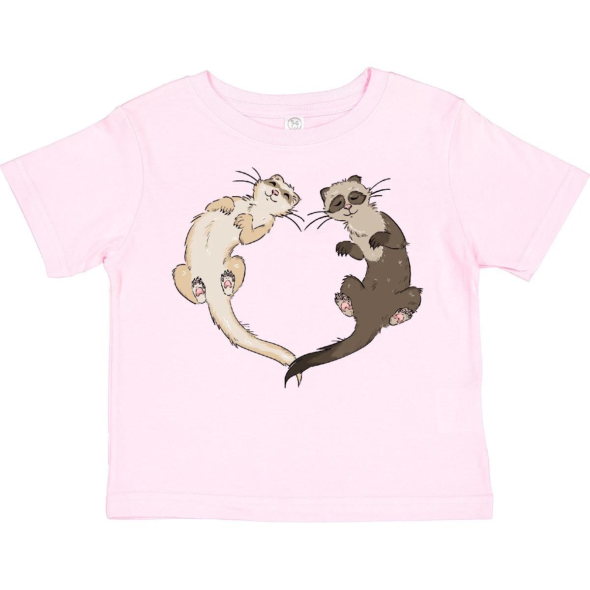 Inktastic Cute Ferret Heart Toddler T-Shirt Animals Lover Owner Adorable Animal 150