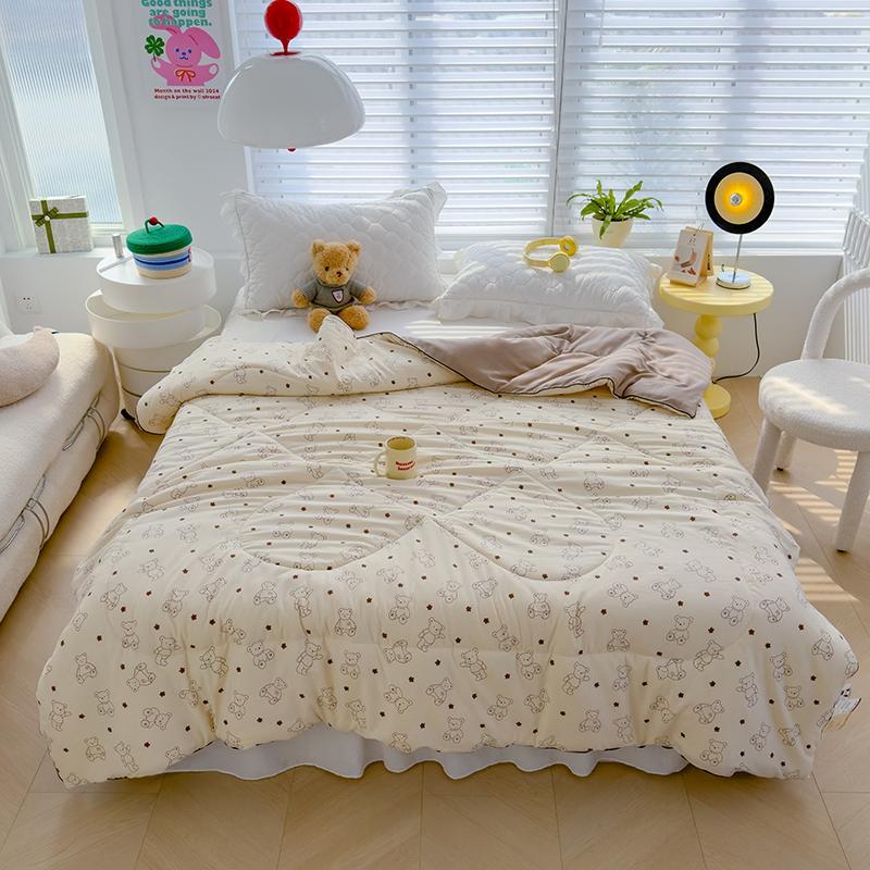 Cartoon Dinosaur Summer Quilt Air Conditioning Quilted Quilts for Kids Teens Skin-Friendly Breathable Thin Blanket Washable