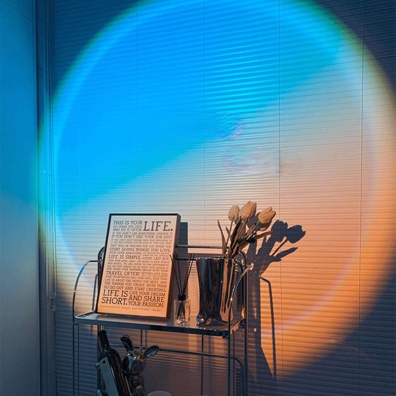Sunset Sunset Light Slanting Sun Beach Dawn Light Seaside Blue Gradient Living Room Shooting Projection Atmosphere Table Lamp