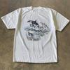 Unisex Beach Ocean‑Lovers Casual Tops 1Pc Crew Neck Short‑Sleeve White Vintage Retro Underwater Sea Creature Orca Dolphin Manta Ray Graphic Print Tees