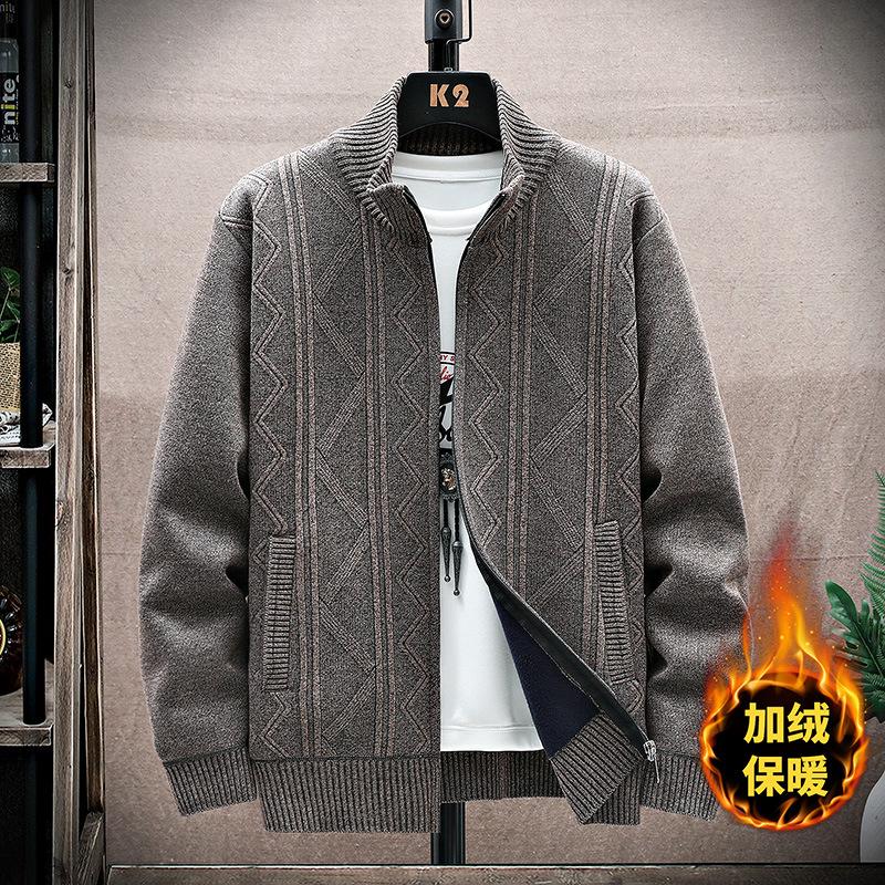Herren Herbst Winter Zopfmuster Reißverschluss Cardigan - Dickes Warmes Lässiges Pullover für Männer