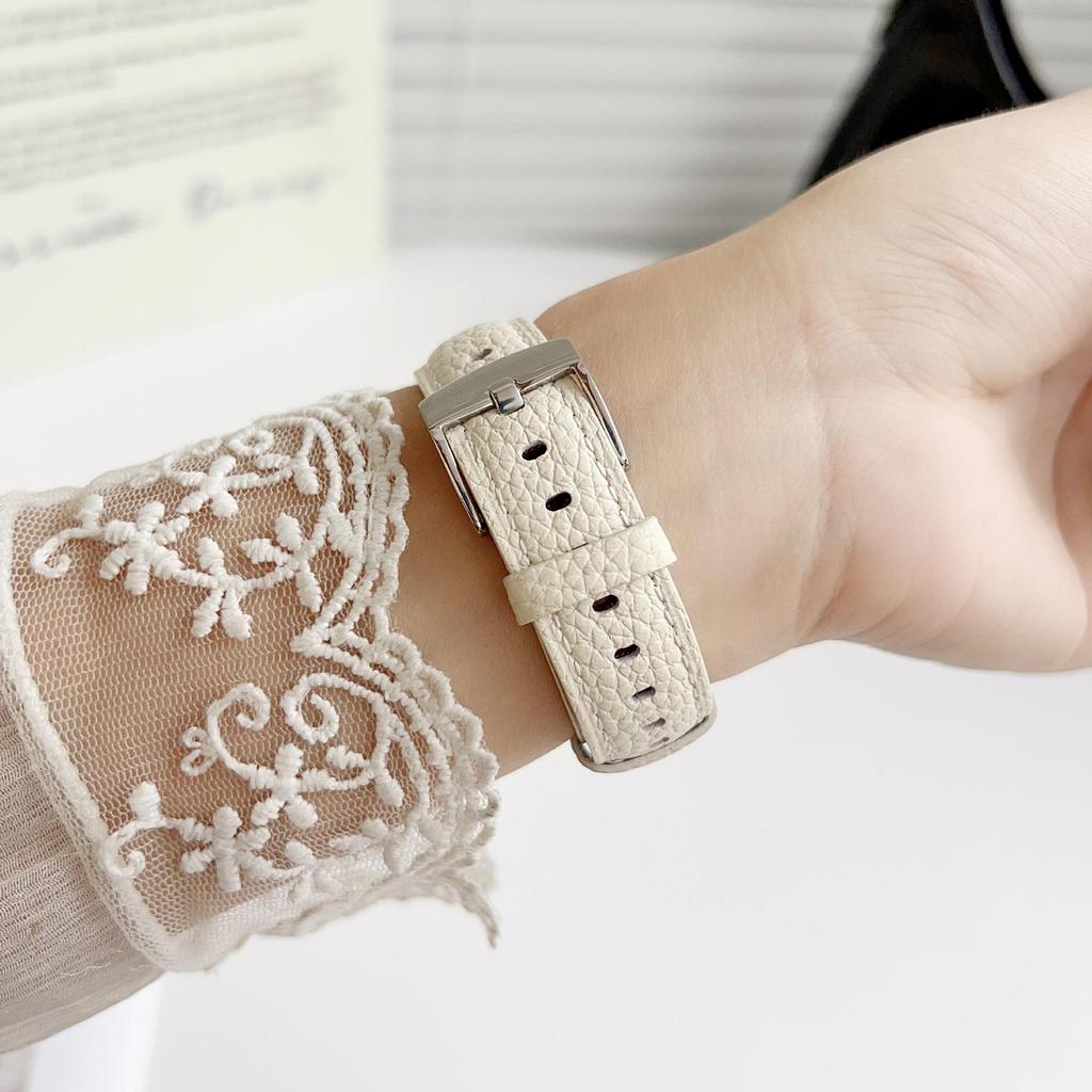 Curea compatibilă din piele pentru Apple Watch S10 - Model litchi, iWatch 9876, SE, Ultra