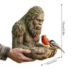 Funny Bird Feeder Resin Garden Decor Outdoor Yard Ornament Spacious Feeding Tray Durable Feeding Tray