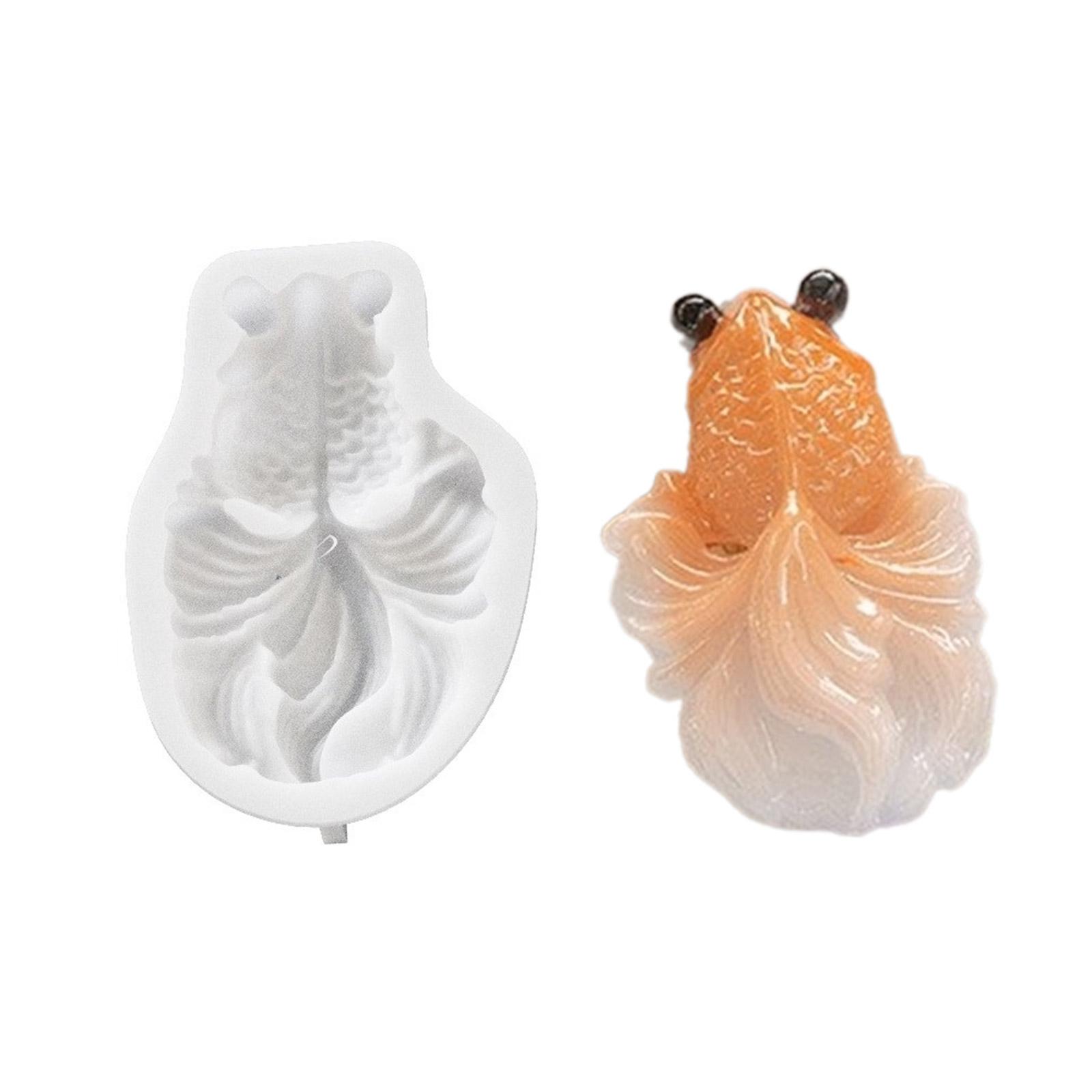 

Форма для брелока в виде рыбки кои, формы для подвесок из эпоксидной смолы, 3D-формы для золотых рыбок из силикона для изготовления брелоков, ювелирных изделий 4