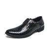 Fashion New Gentleman Black Gold Blue Loafter For Men Rivet Pointed Glossy Patent Leather Shoes Casual Formal Wedding Dress Footwear