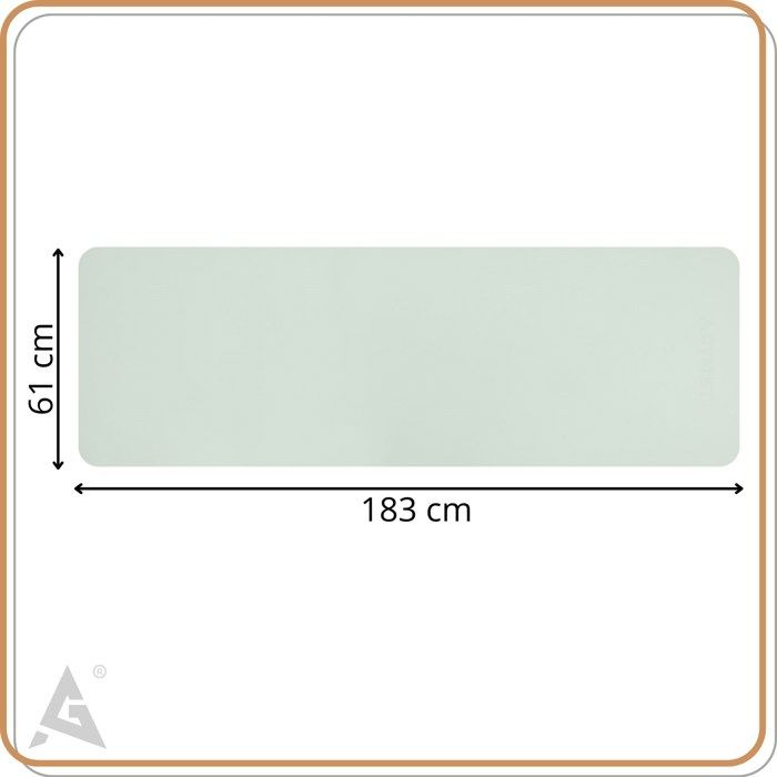 ACTIGET Tapis de yoga, exercice de fitness, antidérapant, 183x61 cm, matelas pilates, menthe/gris