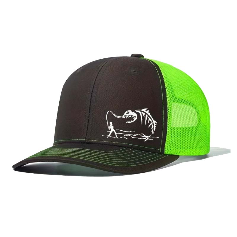 OutdoorSports Hip Hop Hat Fisherman Printed Net Hat TruckDriver Slightly Curved Baseball Cap Deep Brim HipDance Hipster Male Cap