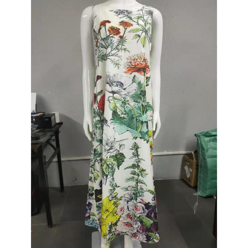 IHUASU Fashion Summer Spring Sleeveless O-Neck Casual Dresses