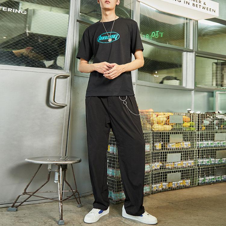 LiNing Buchstabenprint Kurzarm T-Shirt Unisex Oberteile Schwarz AHSQ412-3