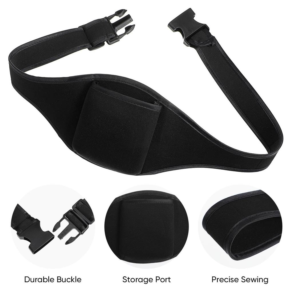 Happyyami Microphone Belt Adjustable Storage Bag for Fitness Instructors Stage Performance Waist Strap