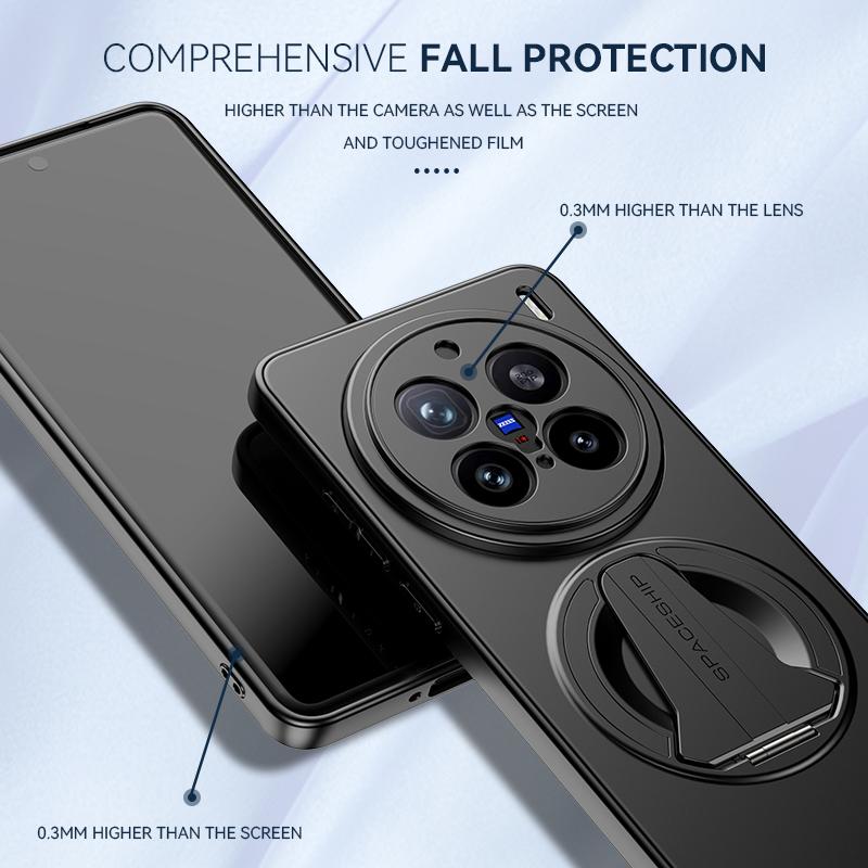 KEYSION Magnetic Phone Case for VIVO X200 Pro 5G X200 FE Metal Paint Upright Kickstand Shockproof Back Cover for VIVO X100 Pro