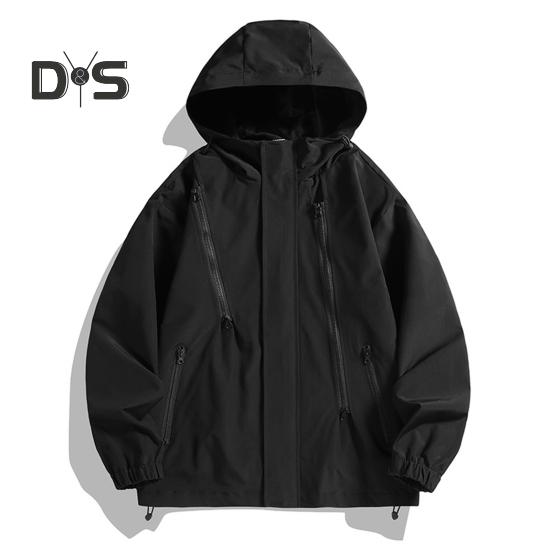 

Мужская куртка осень-зима с капюшоном ветровка куртка софтшелл повседневное пальто для походов на открытом воздухе для велоспорта бега путешествий L чёрный