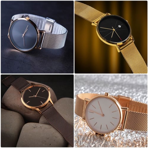 uxcell Pulseira de Malha de Aço Inoxidável 316L, 15mm Liberação Rápida Ajustável Pulseira de Metal para Homens e Mulheres, Preto