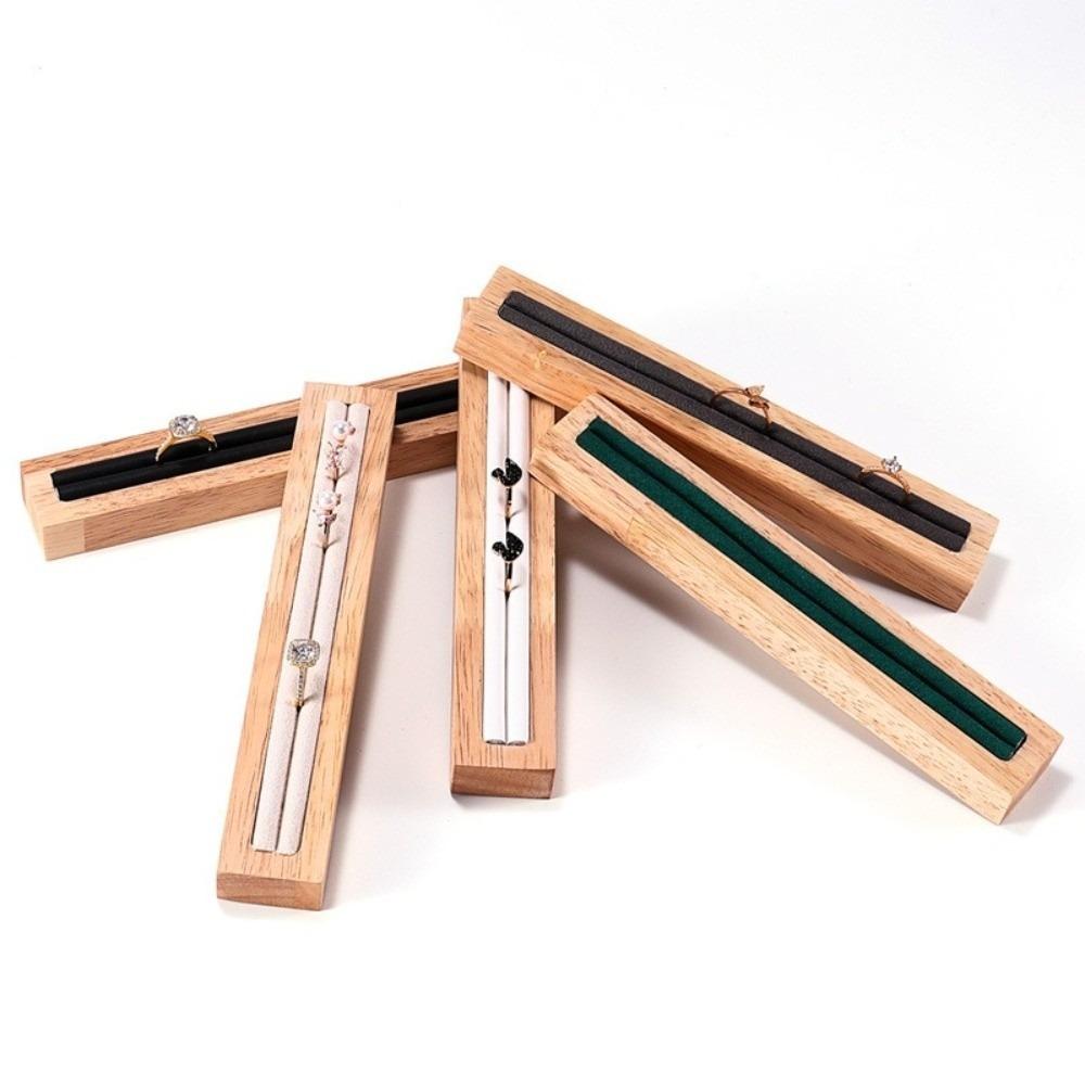 Rings Storage Wooden Ring Display Rectangular Shape Jewelry Organizers Quality Jewelry Stand Rings