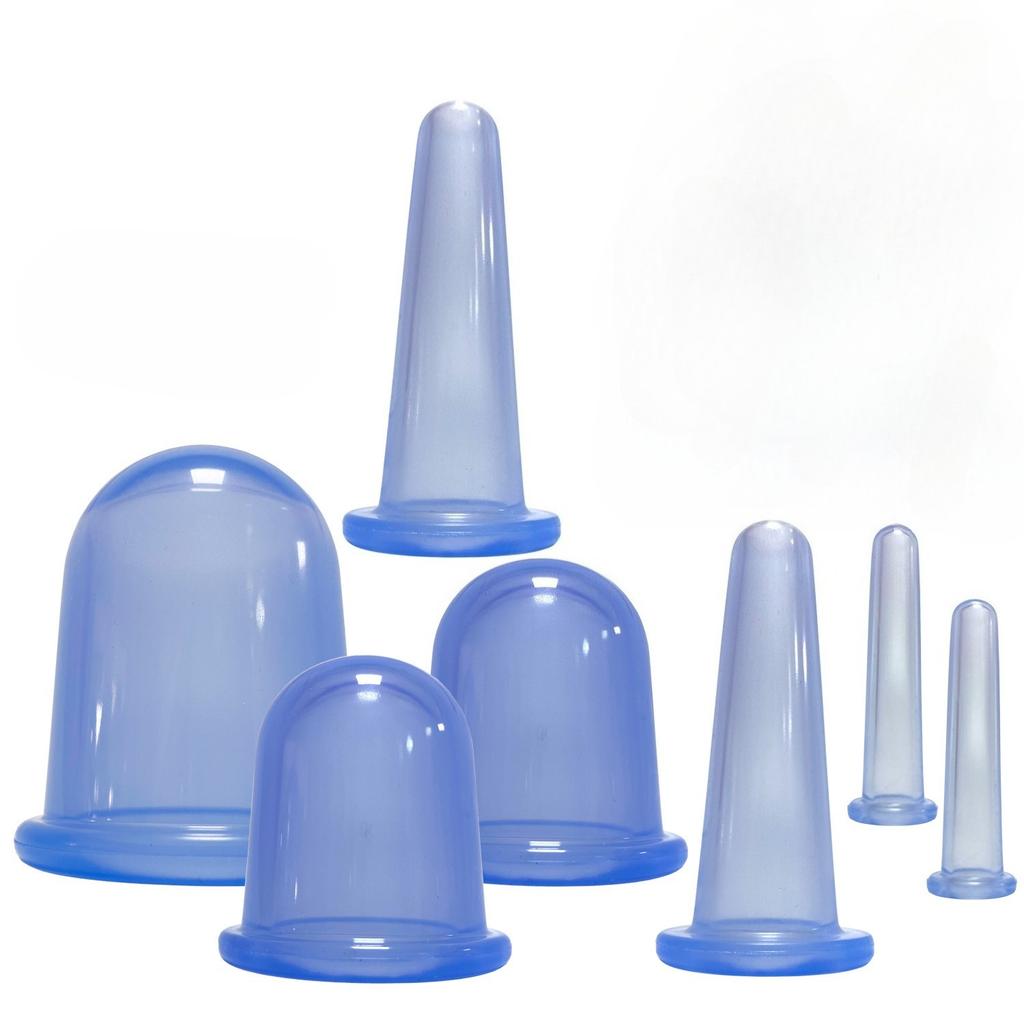 Silikon Vakuum Schröpfen Massage Gläser Anti Cellulite Massage Gesichts Saugnäpfe Gesicht Hals Lift Haut Schaben Guasha Anti Falten