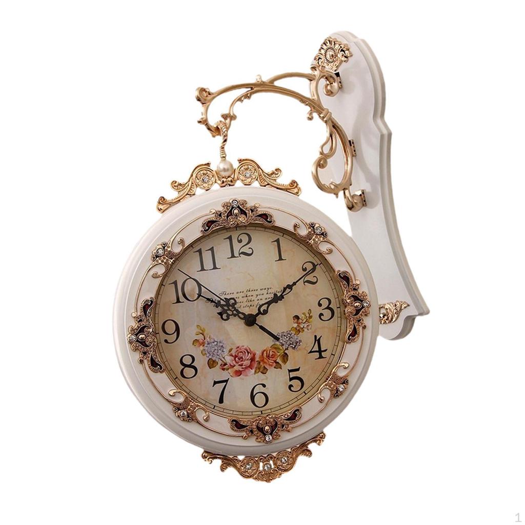 Double Sided Wall Clock Non Ticking Hanging Timekeeper for Home Decor