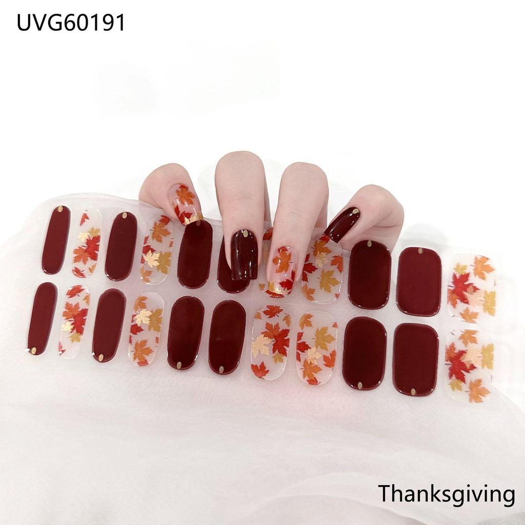 Transparent Nude UV Gel Nail Art Stickers: Semi-Cured, Semi-Baked Manicure Sheets