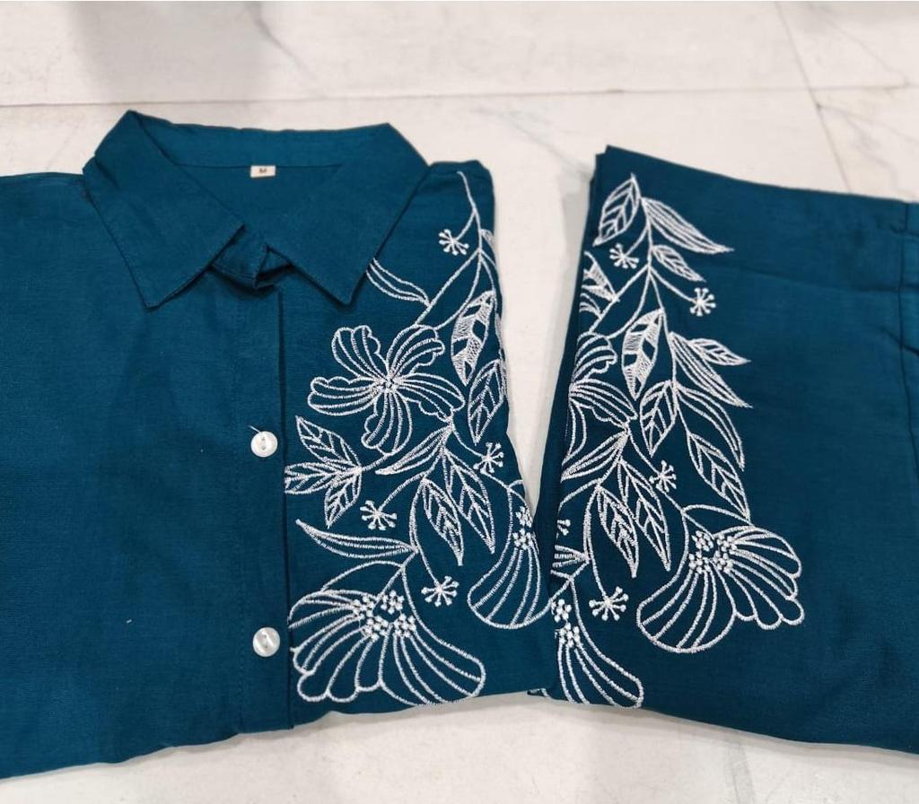 Indischer Damen Designer Kurta Hose Kordel Set Bollywood Oberteil Tunika Kurti Reines Baumwollkleid